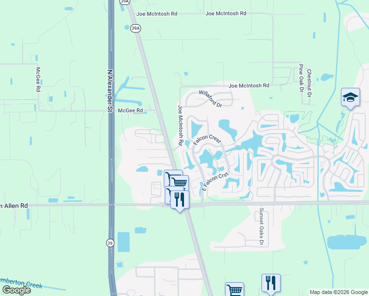 map of restaurants, bars, coffee shops, grocery stores, and more near 432 Heron Hollow in Plant City