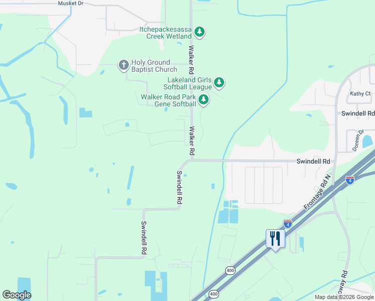map of restaurants, bars, coffee shops, grocery stores, and more near 830 Walker Road in Lakeland