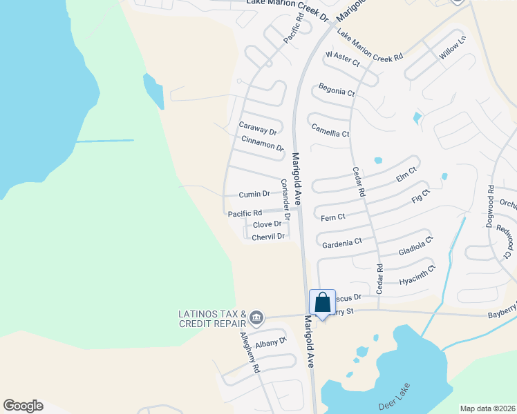map of restaurants, bars, coffee shops, grocery stores, and more near 1414 Pacific Road in Kissimmee