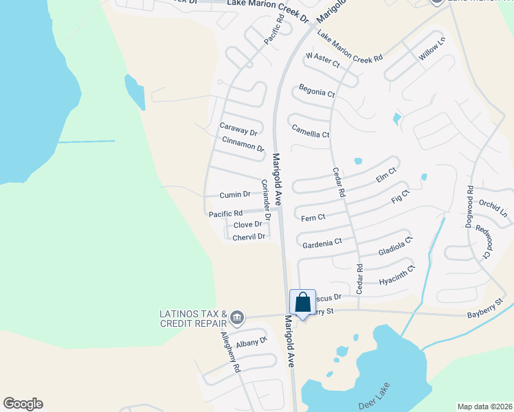 map of restaurants, bars, coffee shops, grocery stores, and more near 1370 Pacific Road in Kissimmee