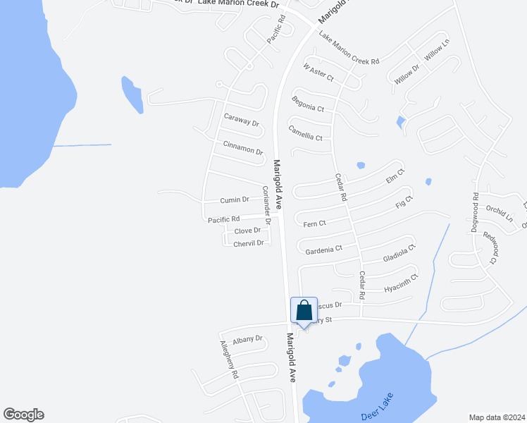 map of restaurants, bars, coffee shops, grocery stores, and more near 1354 Pacific Road in Kissimmee