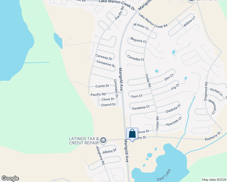 map of restaurants, bars, coffee shops, grocery stores, and more near 1362 Pacific Road in Kissimmee