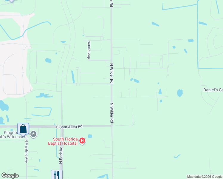map of restaurants, bars, coffee shops, grocery stores, and more near 3511 North Wilder Road in Plant City