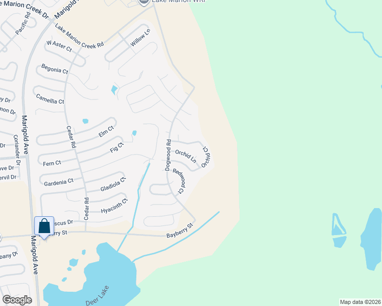 map of restaurants, bars, coffee shops, grocery stores, and more near 22 Orchid Court in Poinciana
