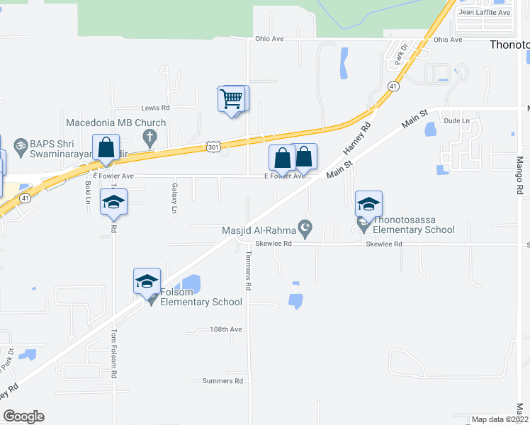 map of restaurants, bars, coffee shops, grocery stores, and more near 10144 Harney Road in Thonotosassa