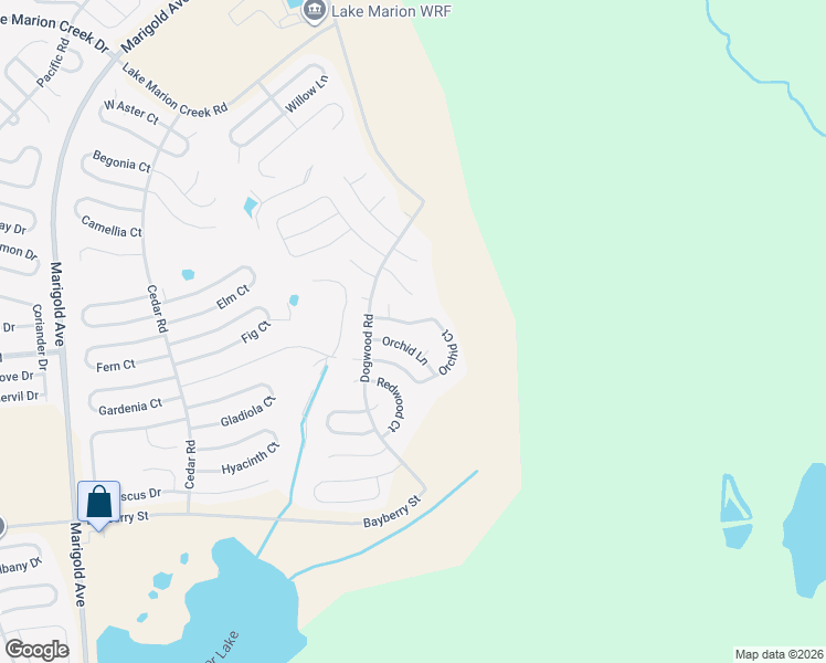 map of restaurants, bars, coffee shops, grocery stores, and more near 22 Orchid Court in Poinciana