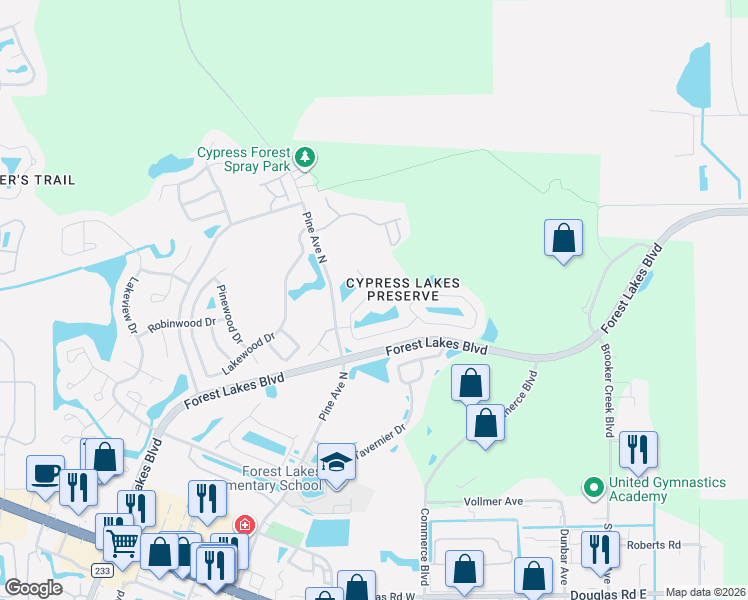 map of restaurants, bars, coffee shops, grocery stores, and more near 420 Cypress View Drive in Oldsmar