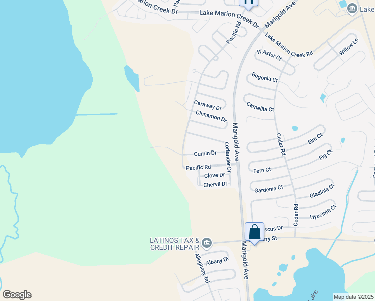 map of restaurants, bars, coffee shops, grocery stores, and more near 1656 Cumin Drive in Kissimmee