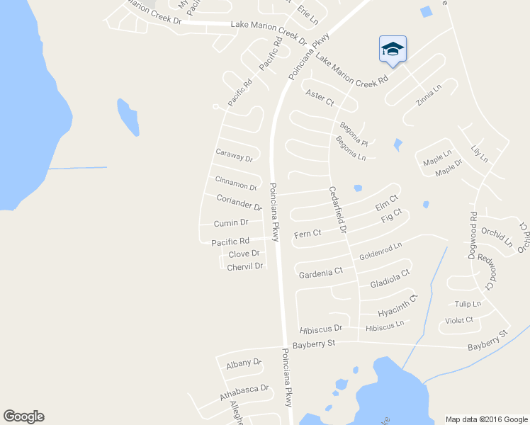 map of restaurants, bars, coffee shops, grocery stores, and more near 1730 Coriander Court in Poinciana