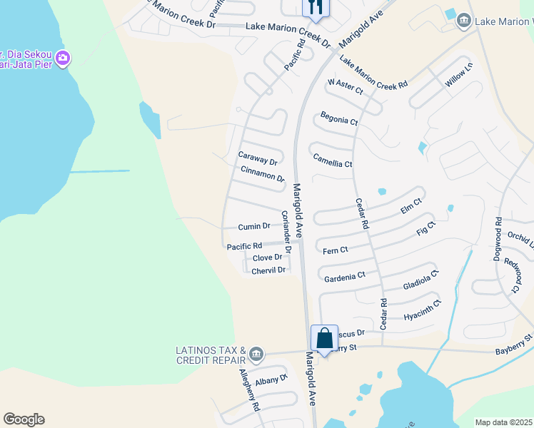 map of restaurants, bars, coffee shops, grocery stores, and more near 1558 Cumin Drive in Poinciana