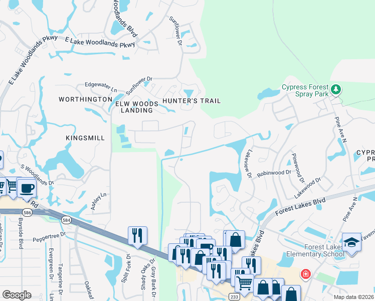 map of restaurants, bars, coffee shops, grocery stores, and more near 338 Ventura Drive in Oldsmar
