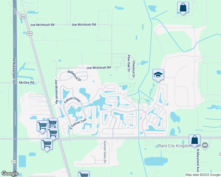 map of restaurants, bars, coffee shops, grocery stores, and more near 742-786 North Edgewater Drive in Plant City
