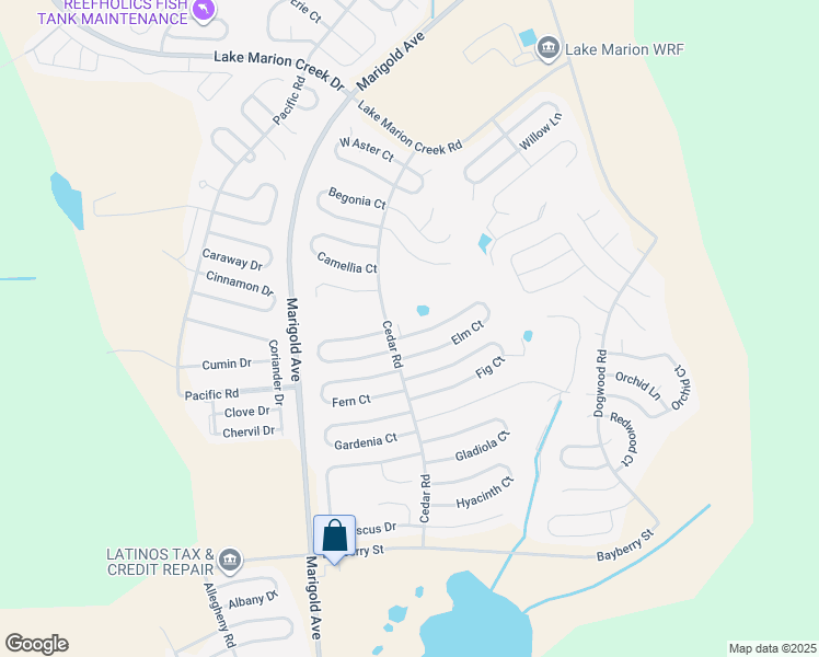 map of restaurants, bars, coffee shops, grocery stores, and more near 213 Elm Court in Poinciana