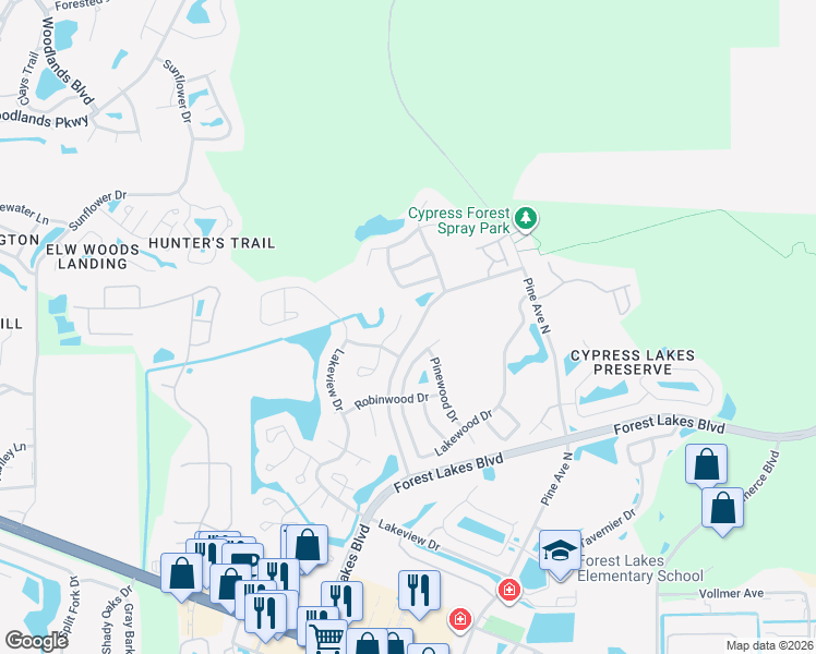 map of restaurants, bars, coffee shops, grocery stores, and more near 463 Cypress Lake Court in Oldsmar