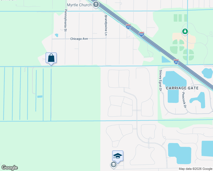 map of restaurants, bars, coffee shops, grocery stores, and more near 4177 Broomsedge Circle in West Melbourne