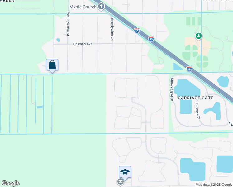 map of restaurants, bars, coffee shops, grocery stores, and more near 4177 Broomsedge Circle in West Melbourne
