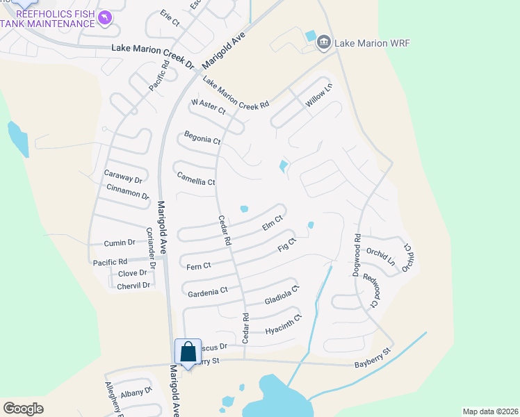 map of restaurants, bars, coffee shops, grocery stores, and more near 232 Elm Court in Poinciana