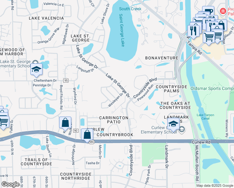 map of restaurants, bars, coffee shops, grocery stores, and more near 3666 Dehaven Drive in Palm Harbor