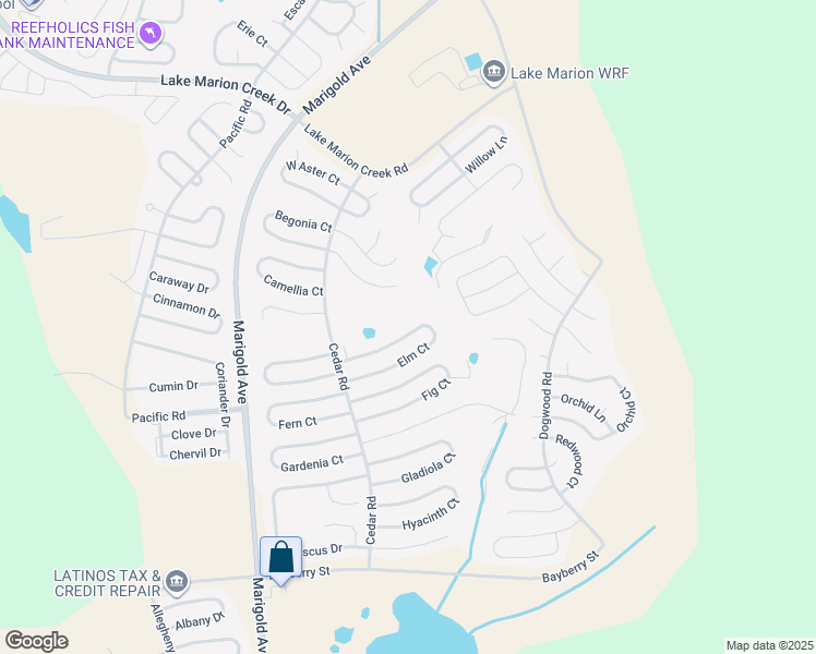 map of restaurants, bars, coffee shops, grocery stores, and more near 237 Elm Court in Poinciana