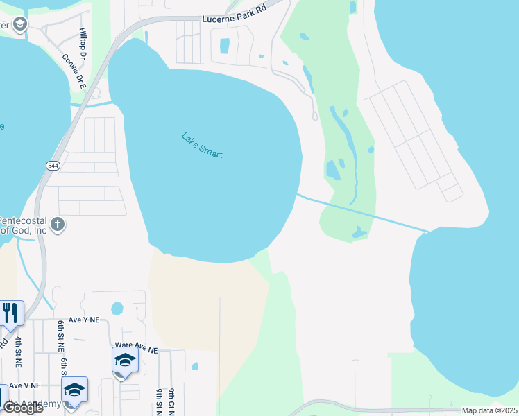 map of restaurants, bars, coffee shops, grocery stores, and more near 4206 Vista Del Lago Drive in Winter Haven