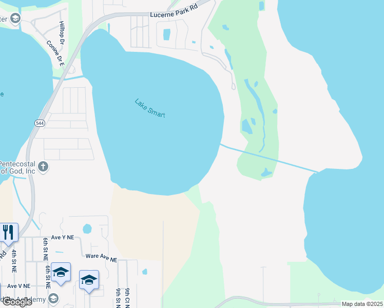 map of restaurants, bars, coffee shops, grocery stores, and more near 4206 Vista Del Lago Drive in Winter Haven