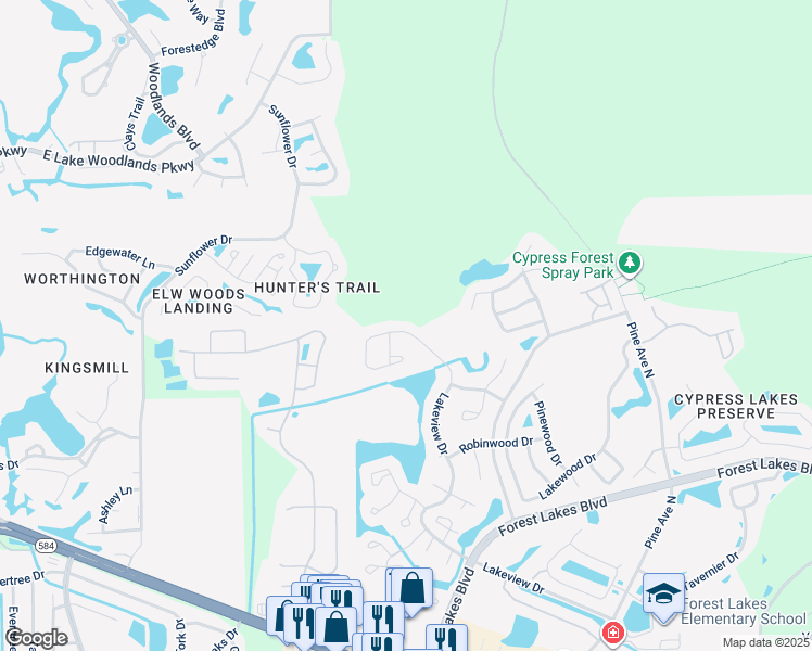 map of restaurants, bars, coffee shops, grocery stores, and more near 527 Lakeview Drive in Oldsmar