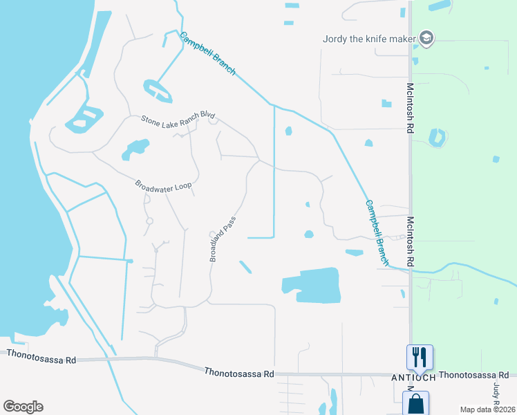 map of restaurants, bars, coffee shops, grocery stores, and more near 10641 Broadland Pass in Thonotosassa