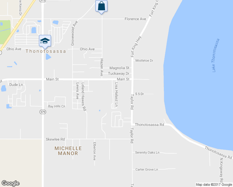 map of restaurants, bars, coffee shops, grocery stores, and more near Lisa Halasz Lane in Thonotosassa