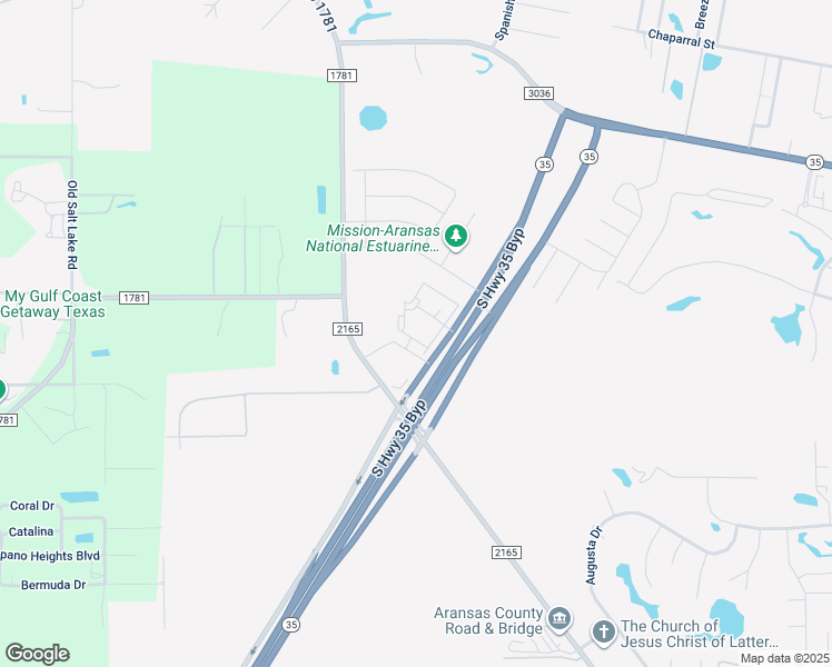 map of restaurants, bars, coffee shops, grocery stores, and more near 2400 Farm to Market Road 2165 in Rockport