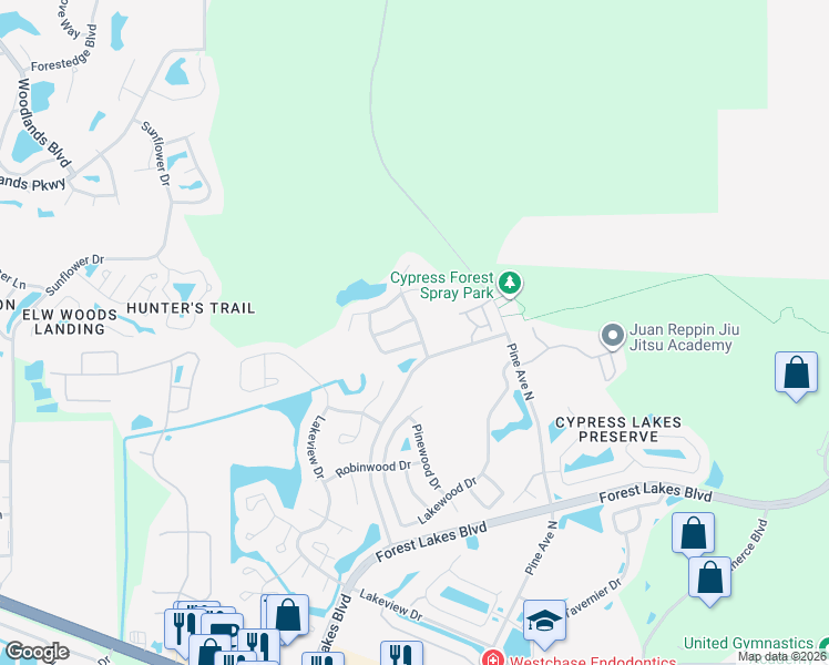 map of restaurants, bars, coffee shops, grocery stores, and more near 701 Jacaranda Drive in Oldsmar