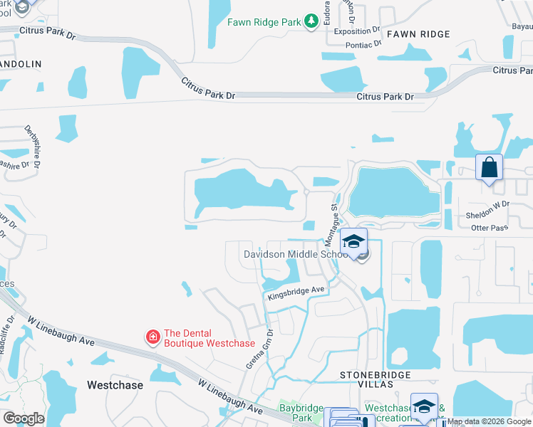 map of restaurants, bars, coffee shops, grocery stores, and more near 9907 Tree Tops Lake Road in Tampa