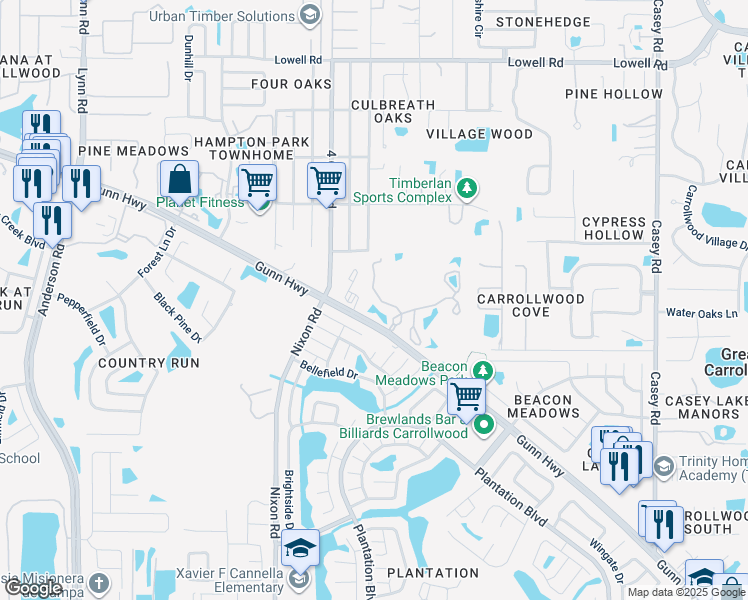 map of restaurants, bars, coffee shops, grocery stores, and more near 4949 Marbrisa Drive in Tampa