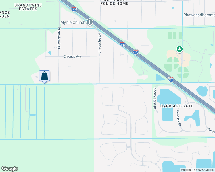map of restaurants, bars, coffee shops, grocery stores, and more near 3060 Indiana Street in Melbourne