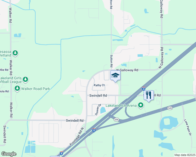 map of restaurants, bars, coffee shops, grocery stores, and more near 1118 Apollo Court in Lakeland