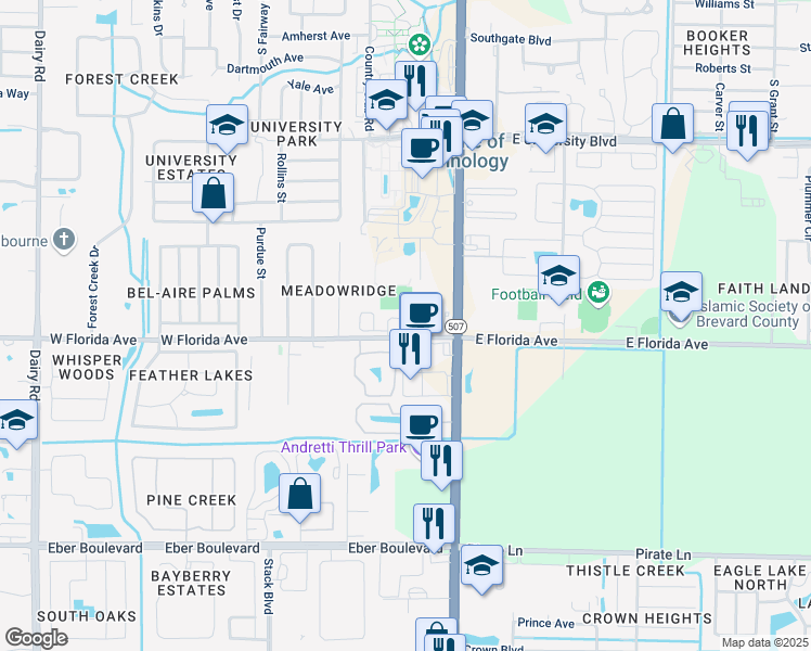 map of restaurants, bars, coffee shops, grocery stores, and more near 168 Rachel Street in Melbourne