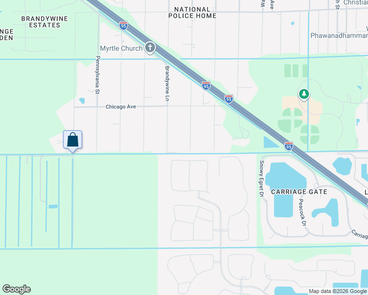 map of restaurants, bars, coffee shops, grocery stores, and more near 3060 Indiana Street in Melbourne