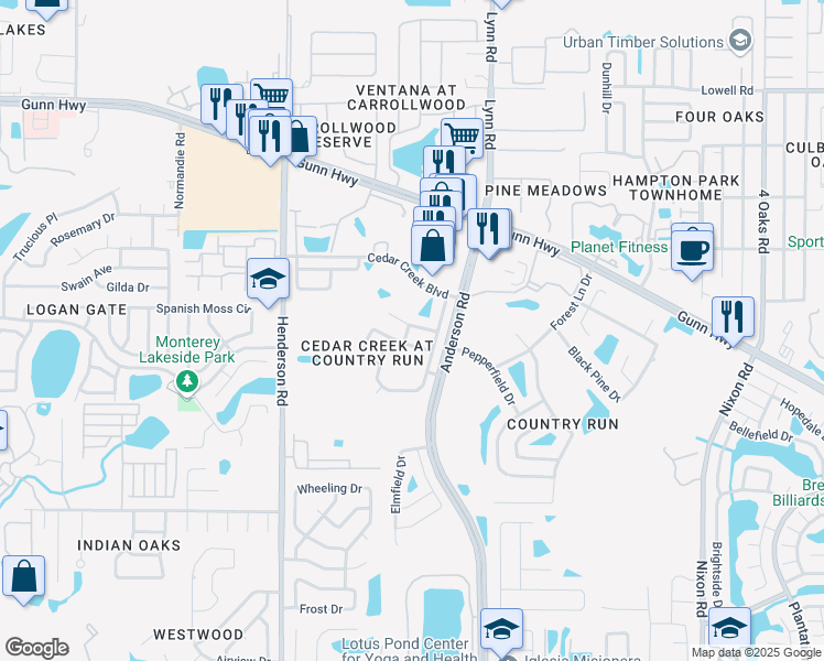map of restaurants, bars, coffee shops, grocery stores, and more near 5912 Bitterwood Court in Tampa