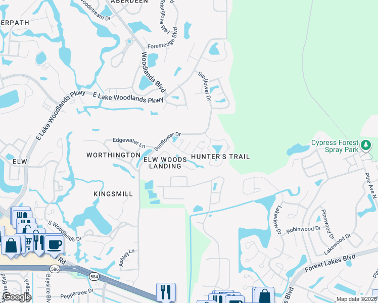 map of restaurants, bars, coffee shops, grocery stores, and more near 135 Pinewinds Boulevard in Oldsmar