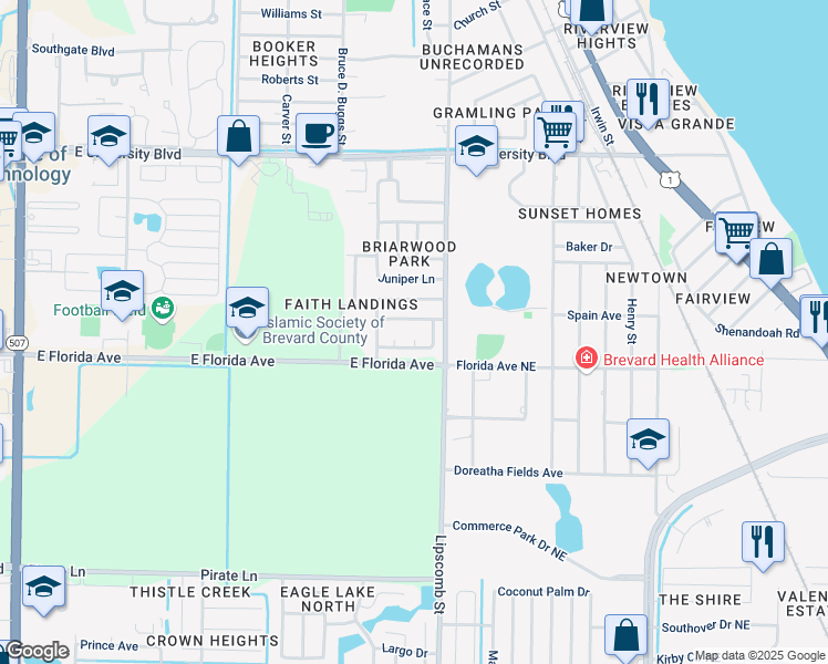 map of restaurants, bars, coffee shops, grocery stores, and more near 3508 Linden Way in Melbourne
