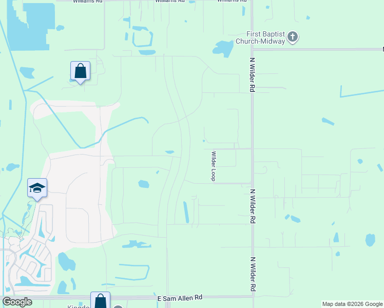 map of restaurants, bars, coffee shops, grocery stores, and more near 2403 North Wilder Loop in Plant City