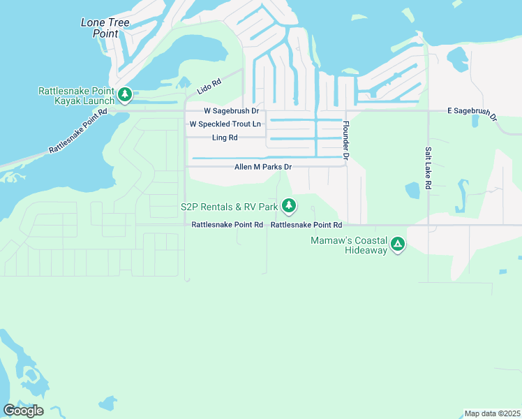 map of restaurants, bars, coffee shops, grocery stores, and more near 438 Rattlesnake Point Road in Rockport