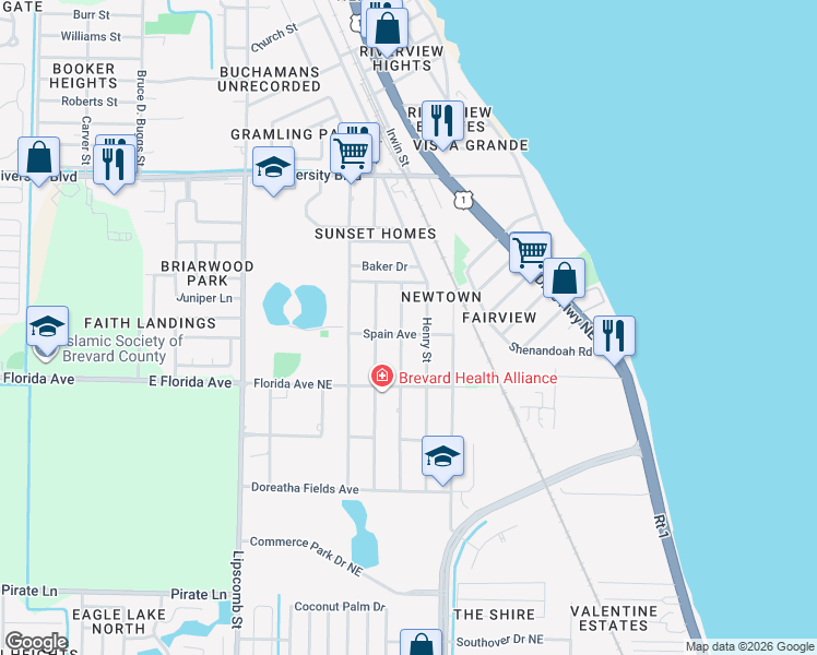 map of restaurants, bars, coffee shops, grocery stores, and more near 3325 Saxon Street in Melbourne