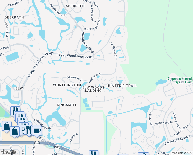 map of restaurants, bars, coffee shops, grocery stores, and more near 15 Pinewinds Boulevard in Oldsmar