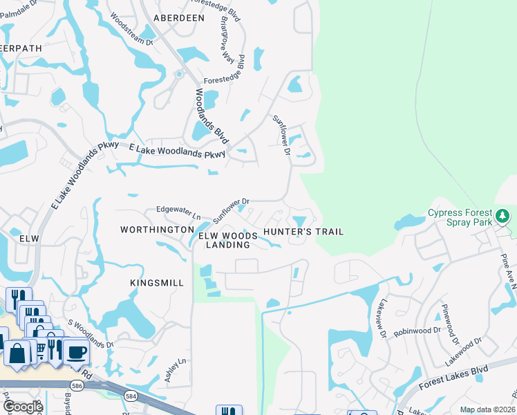 map of restaurants, bars, coffee shops, grocery stores, and more near 60 Birdsong Court in Oldsmar