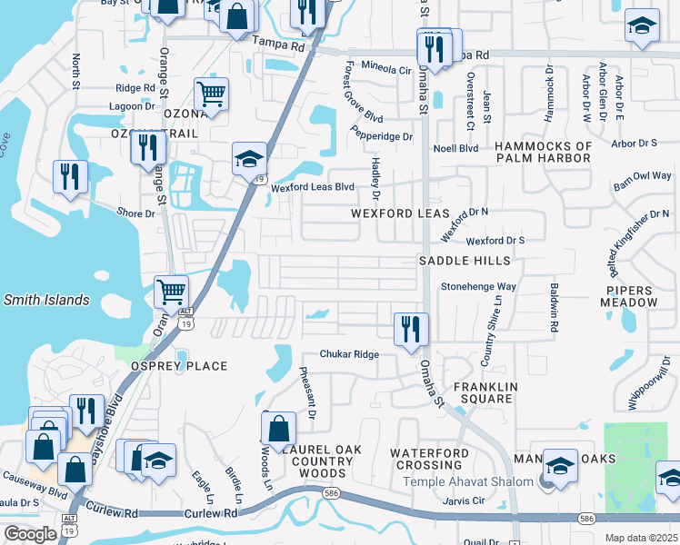 map of restaurants, bars, coffee shops, grocery stores, and more near 3301 U.S. 19 Alternate in Dunedin