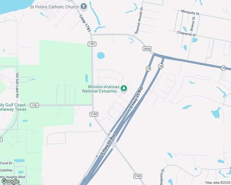 map of restaurants, bars, coffee shops, grocery stores, and more near 102 Norwood Oaks Drive in Rockport