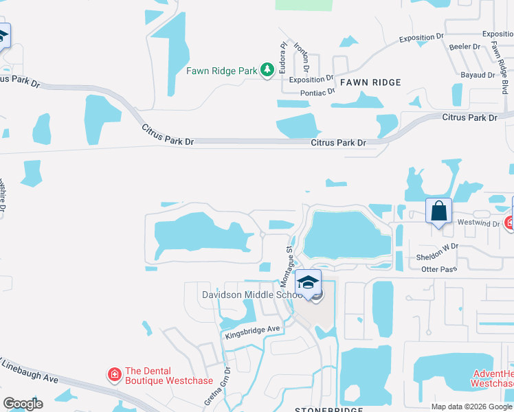 map of restaurants, bars, coffee shops, grocery stores, and more near 10720 Beagle Run Place in Tampa