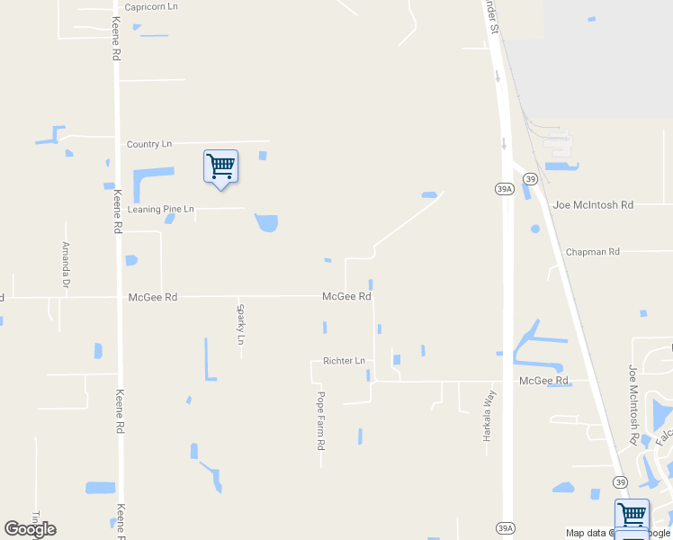 map of restaurants, bars, coffee shops, grocery stores, and more near 1818 McGee Road in Plant City