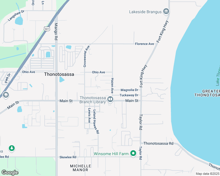 map of restaurants, bars, coffee shops, grocery stores, and more near 11815 Hazen Avenue in Thonotosassa