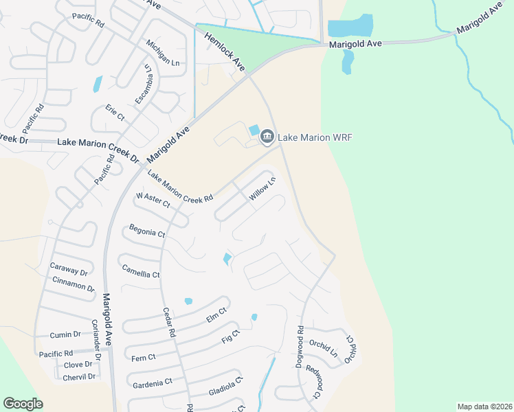 map of restaurants, bars, coffee shops, grocery stores, and more near 43 Willow Lane in Poinciana